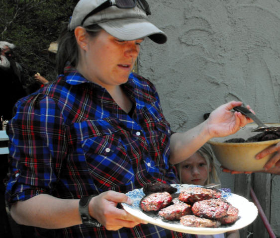 Bison burgers being served at perfect 10 bison ranch in Nebraska's sandhill country