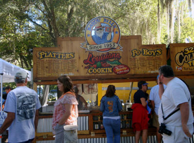 Bayou Bily's Louisiana food booth at Micanopy Fall Festival
