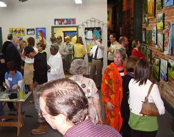 Opening reception at The Point of Art for Rite of Passage show.JPG (127061 bytes)