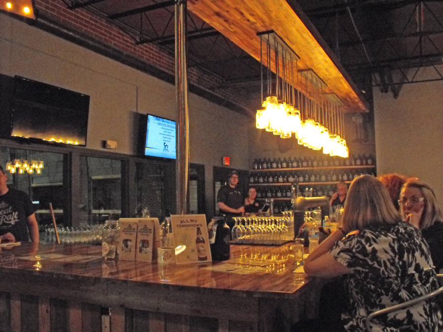 Bar in tasting room at Great Raft Brewery in Shreveport, LA 