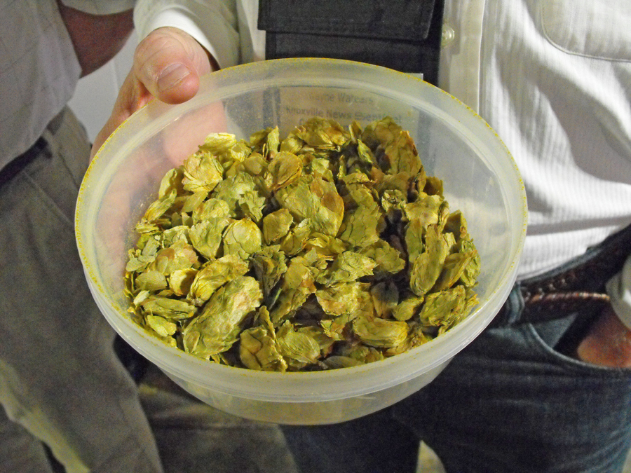 a bowl of hops