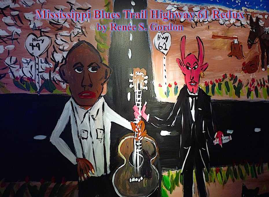 Painting of Robert Johnson selling his soul to the devil
