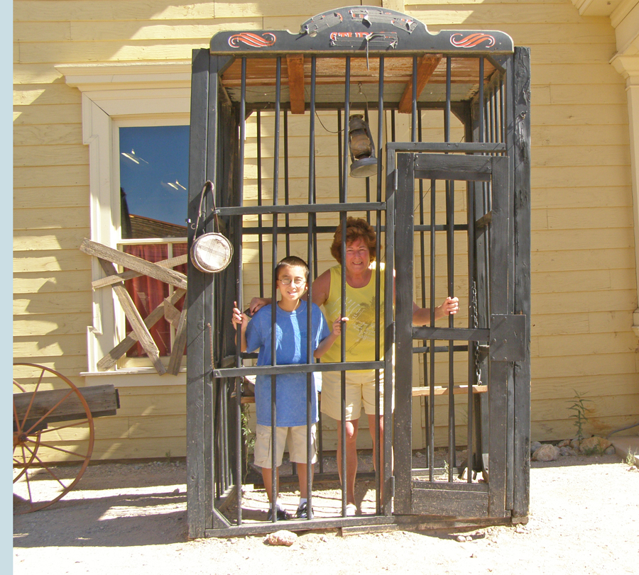 Boy and grandma in jail at Old Tucson