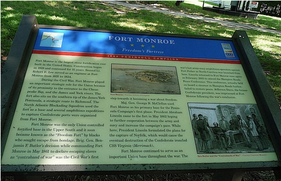 fort monroe fortress plaque
