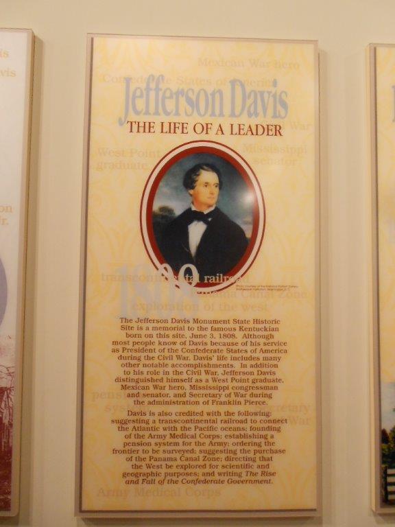 Sign about the life of Jefferson Davis
