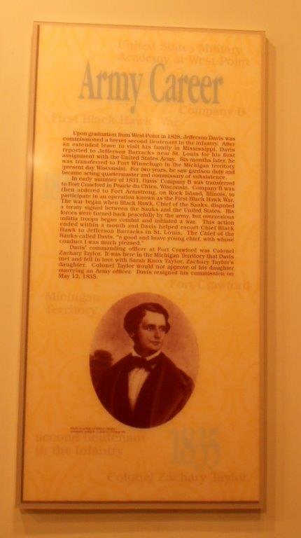 sign about Jefferson Davis army career