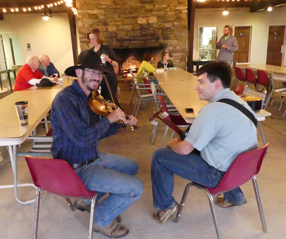Dunlap Brothers band in dining pavalion  at Capon Springs