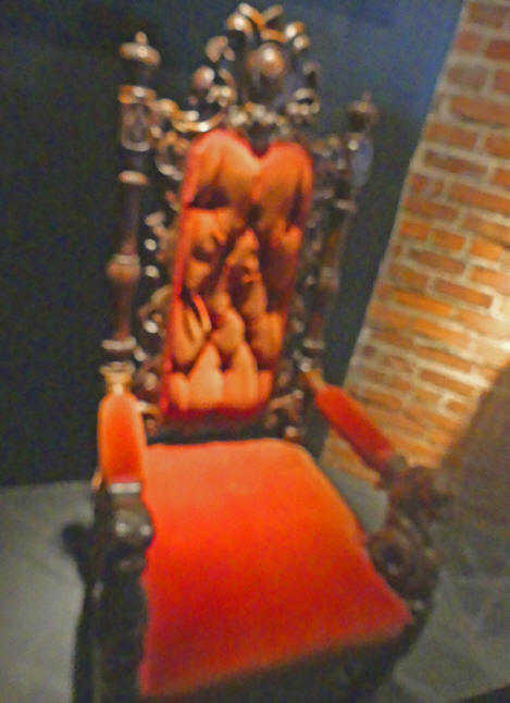 Exhibit in Johnny Cash museum of chair used in Hurt video