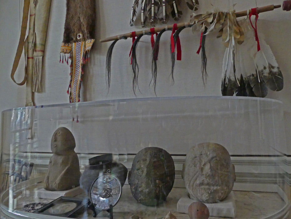 stone himages and native American artifacts at Monticello