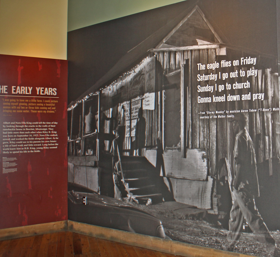 Early years exhibit et B. B. King Museum in Indianola, Mississippi