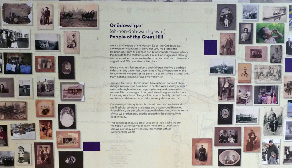 display about the Seneca people in Senica Cultural Center