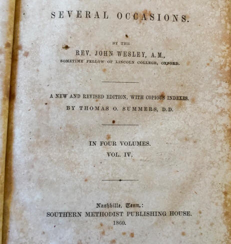 cover page of John Wesley sermons 