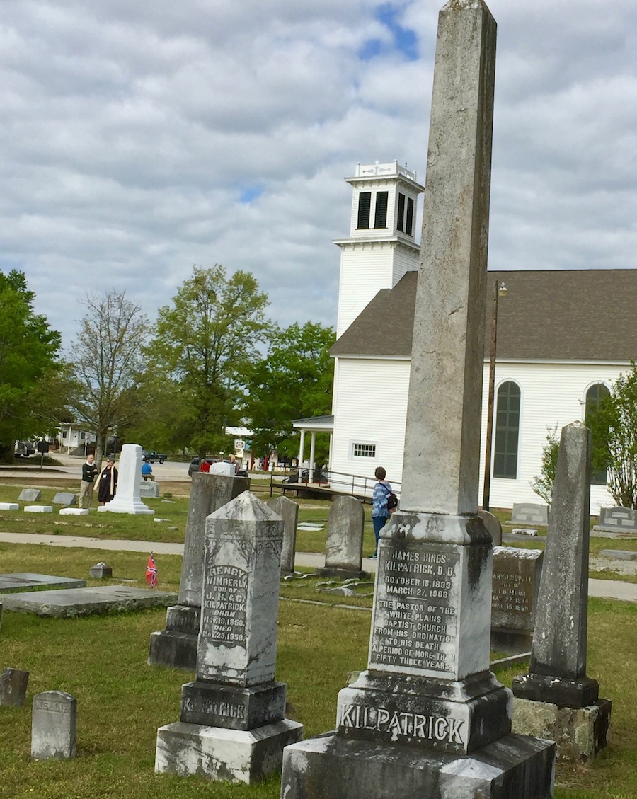 Cemetary with White Plains Baptist church in background