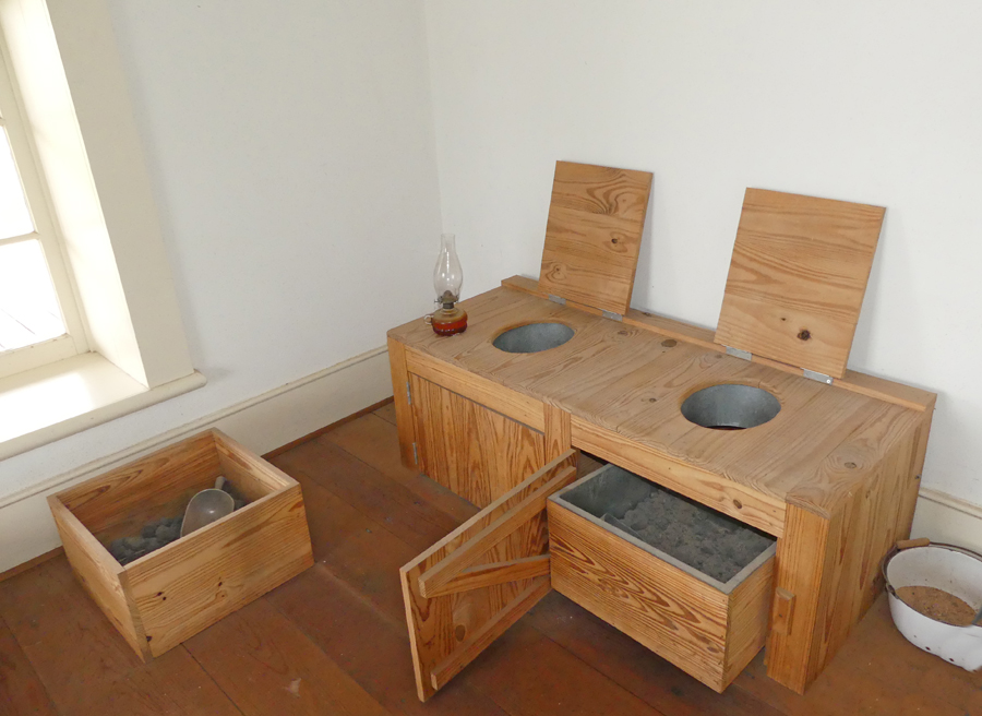communal toilet consiting of earth toilets at Fort Concho