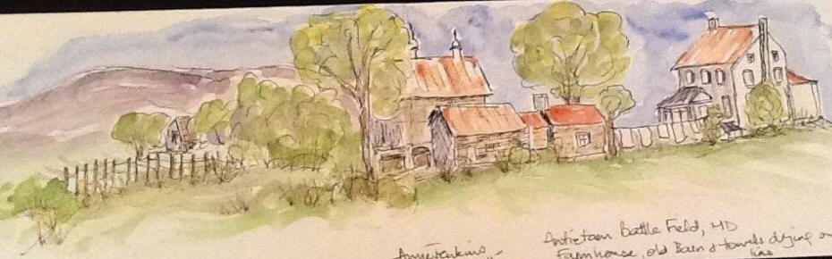 Sketch of farmhouse in the Antietam Park, M.D.