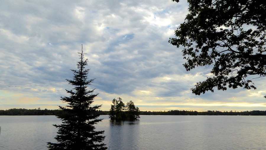 view over lake in wisconsin Northwoods