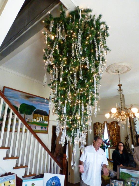 upside down christmas treee in Natchitoches