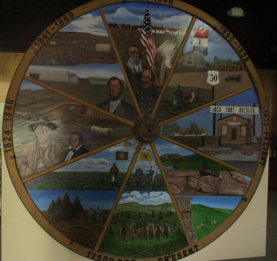 mural of a wheel representing the fort's history