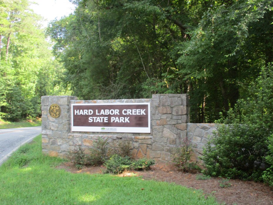 Sign at hard labor creek park