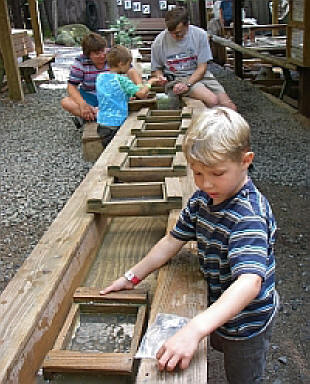 panning  at Natural Stone Bridge and Caves in Pottersville, New York