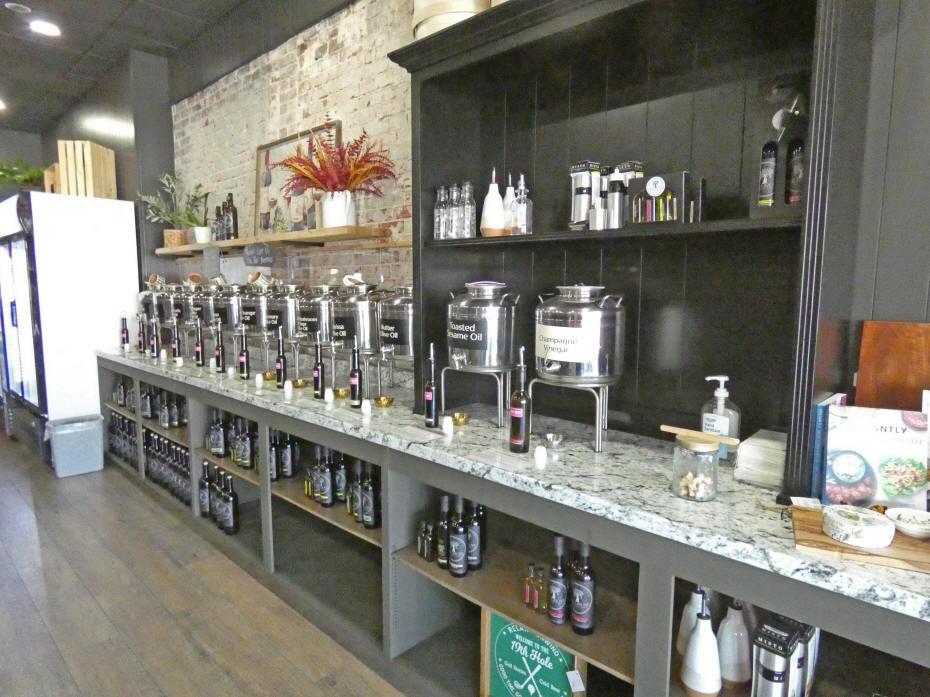 olive oil tasting area at the Grove