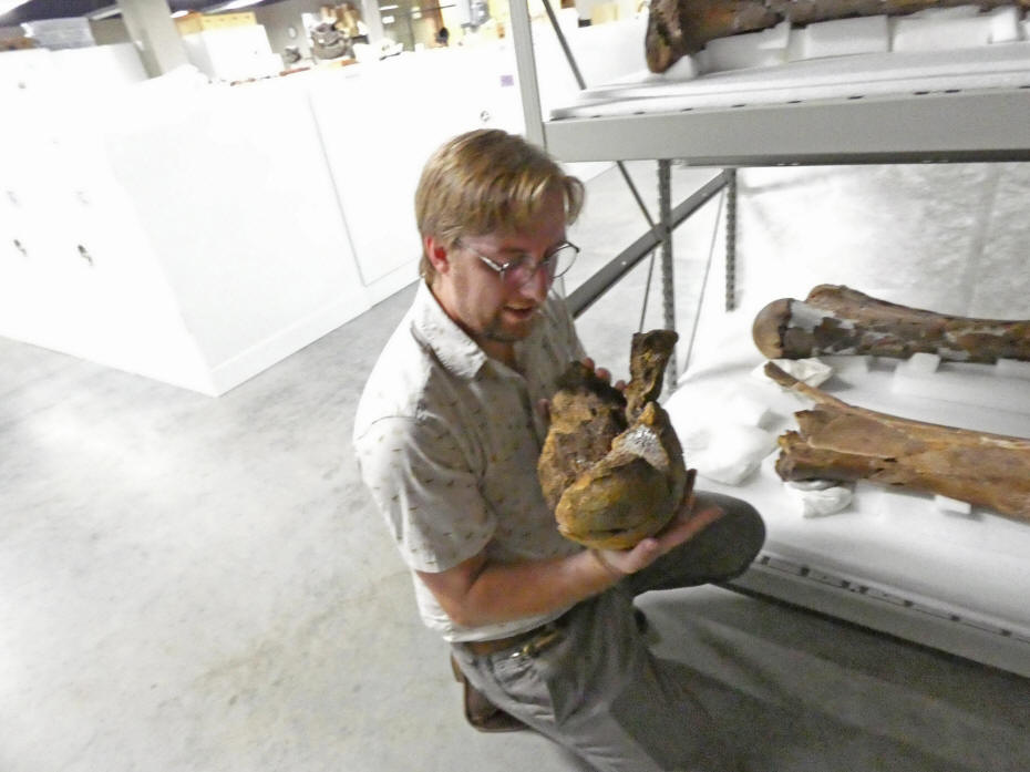 Matthew with a portion of the mastedon fossil