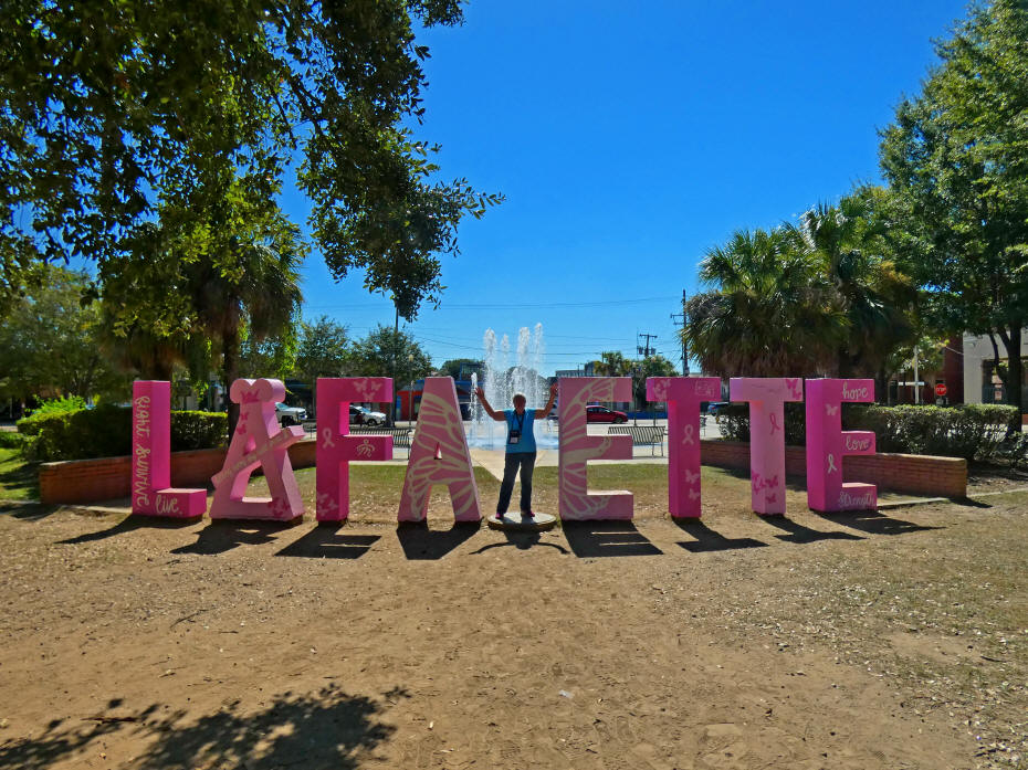 Lafayette sign spelling out name