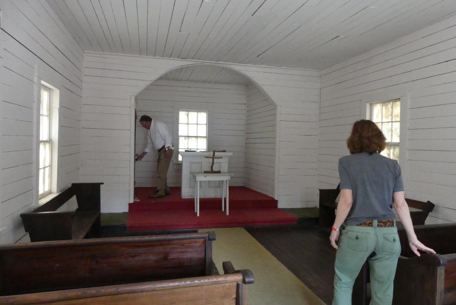 inside church at settlement