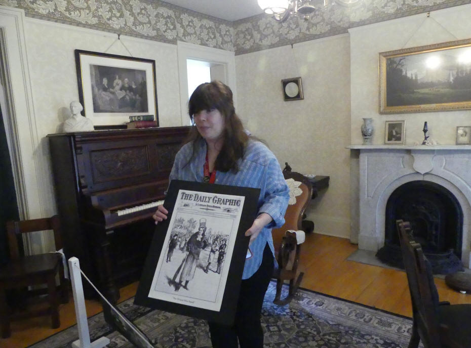 Docent in susan b anthony's parlor