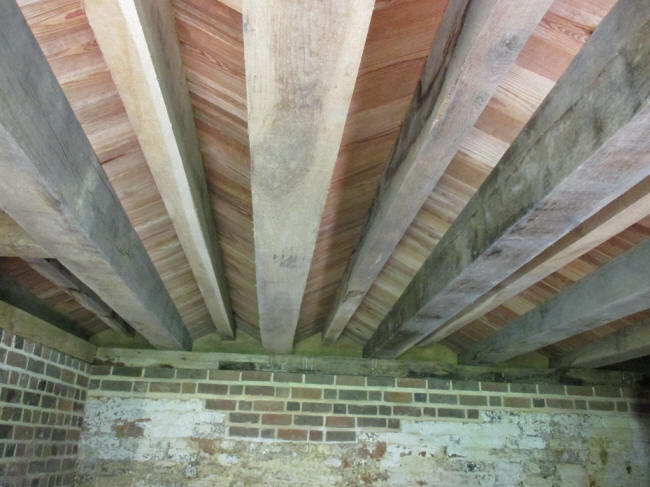 interior of roof at  Poplar Forest 