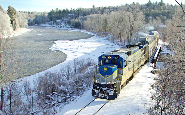 The SNCRR tracks trace the west shore of the Hudson River for most of its length.