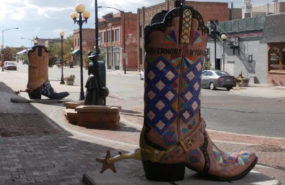 Boots sculptures in Chyenne, WY