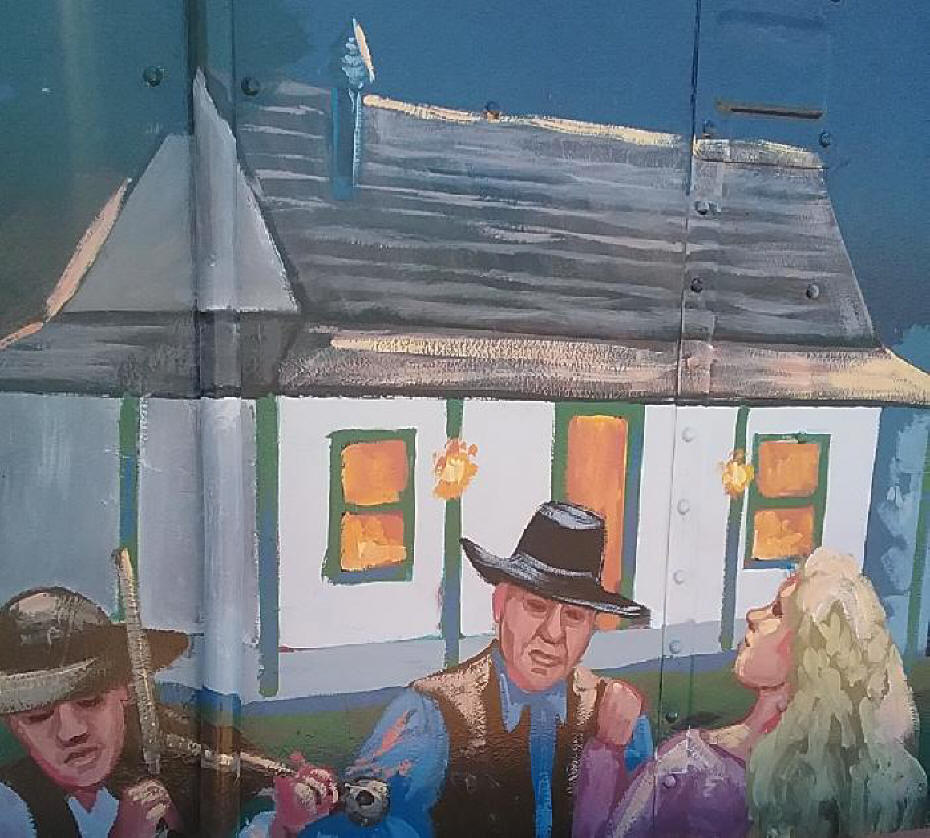 Mural of old time western dance