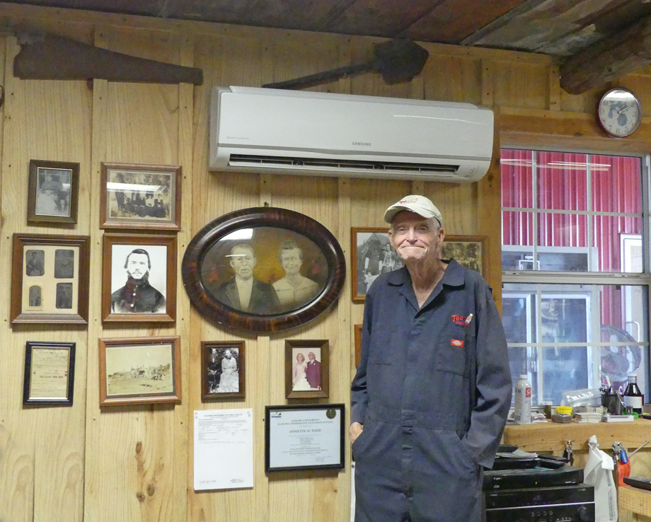 Joe Todd with his ancestors photos