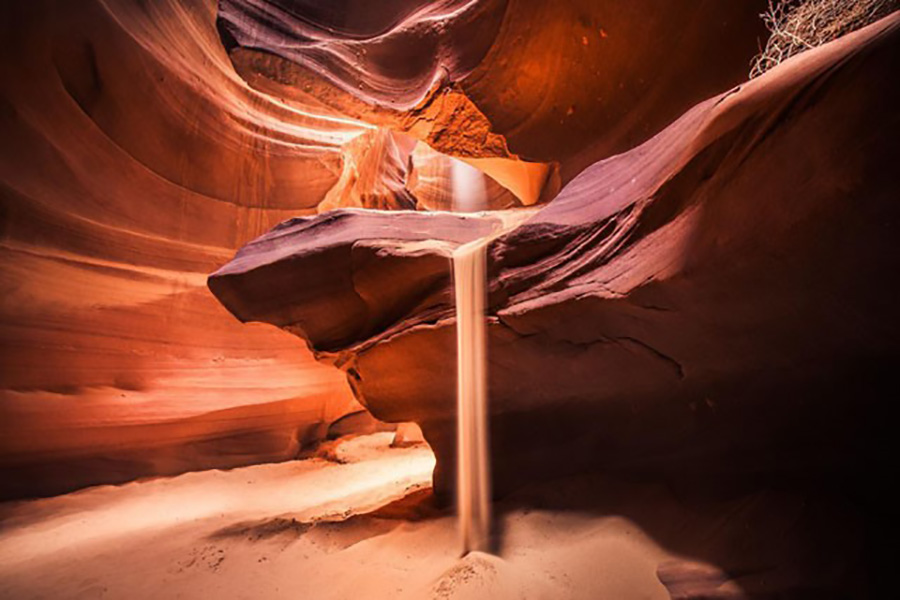 inside of  one of the slot canyons in Page, AZ