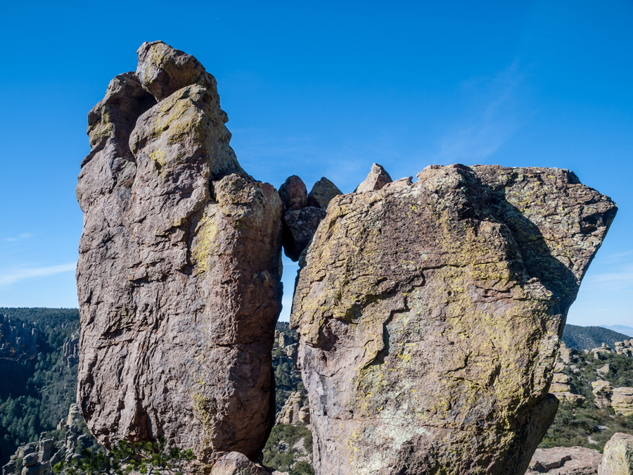 two large rock formation in Willcox Arizona