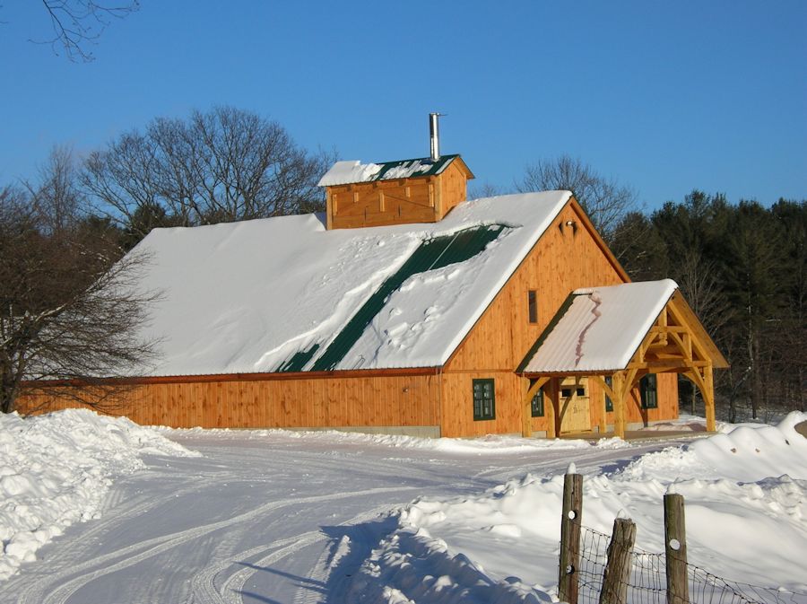 exterior view of Toad Hill timber frame maple sugarhouse