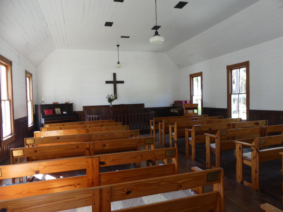 church interior  at Barberville Pioneer Settlement