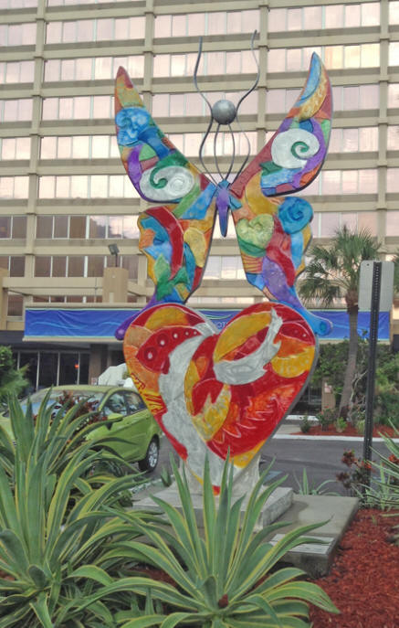 Sculpture called "Rebirth" by clayton Swartz outside Barrymore Hiotel in Tampa