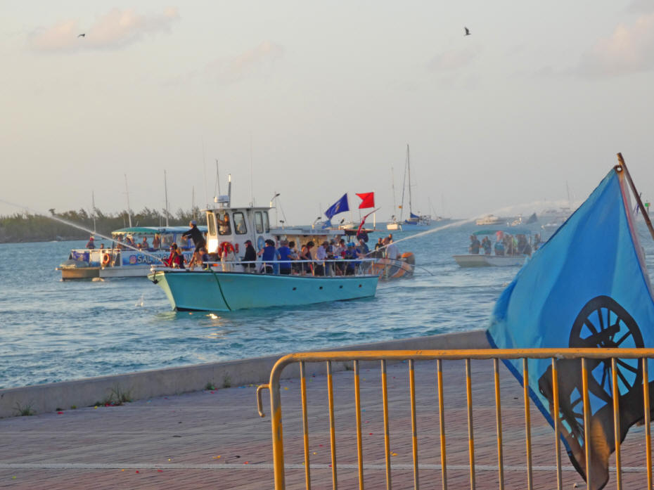battle rages with water hoses.