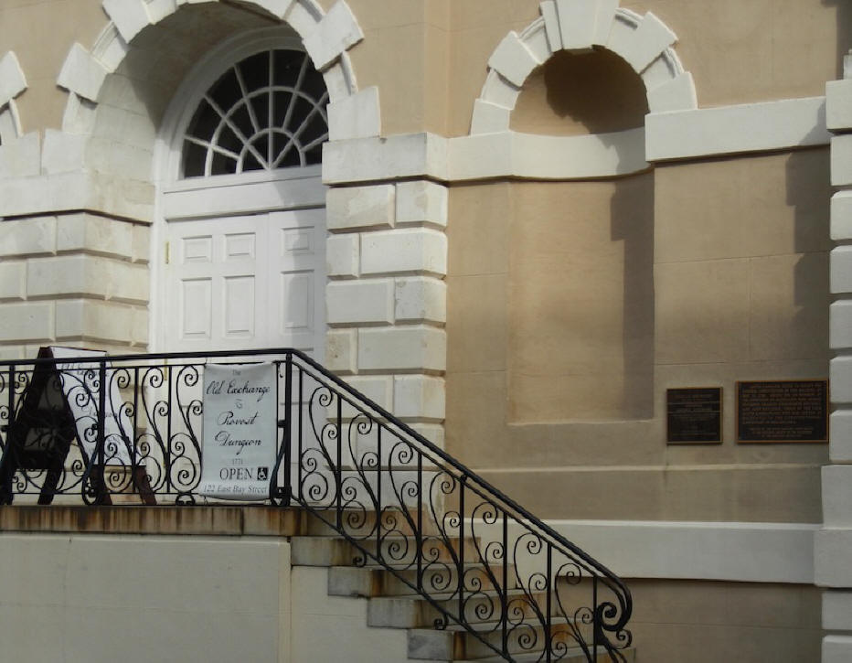 door at old exchange building in Charleston