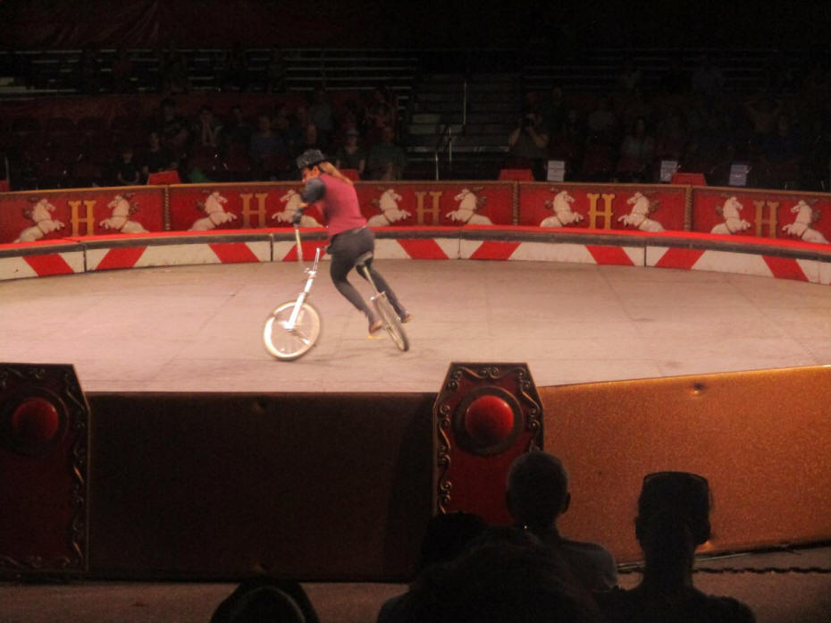 bike rider in circus ring