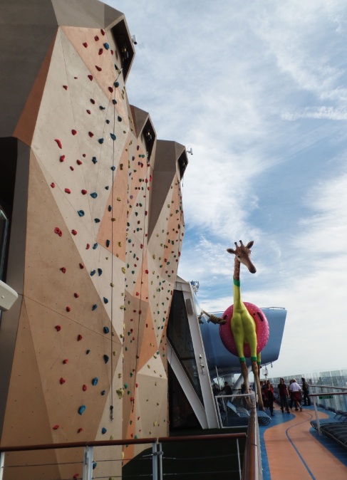 climbing wall on Anthem of the Seas 