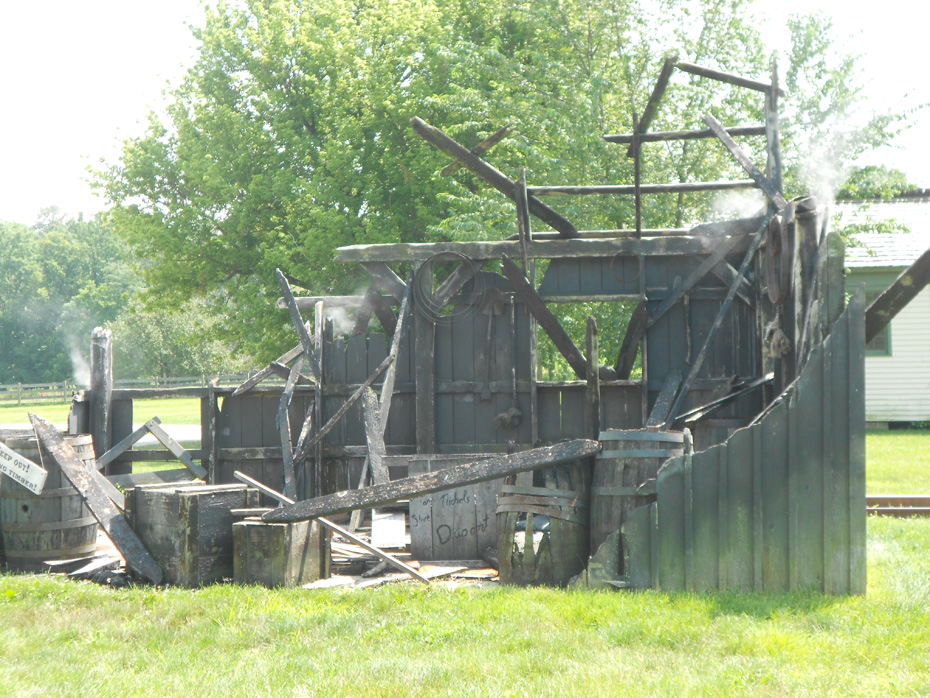 schoolhouse ruins in Conner Prairie