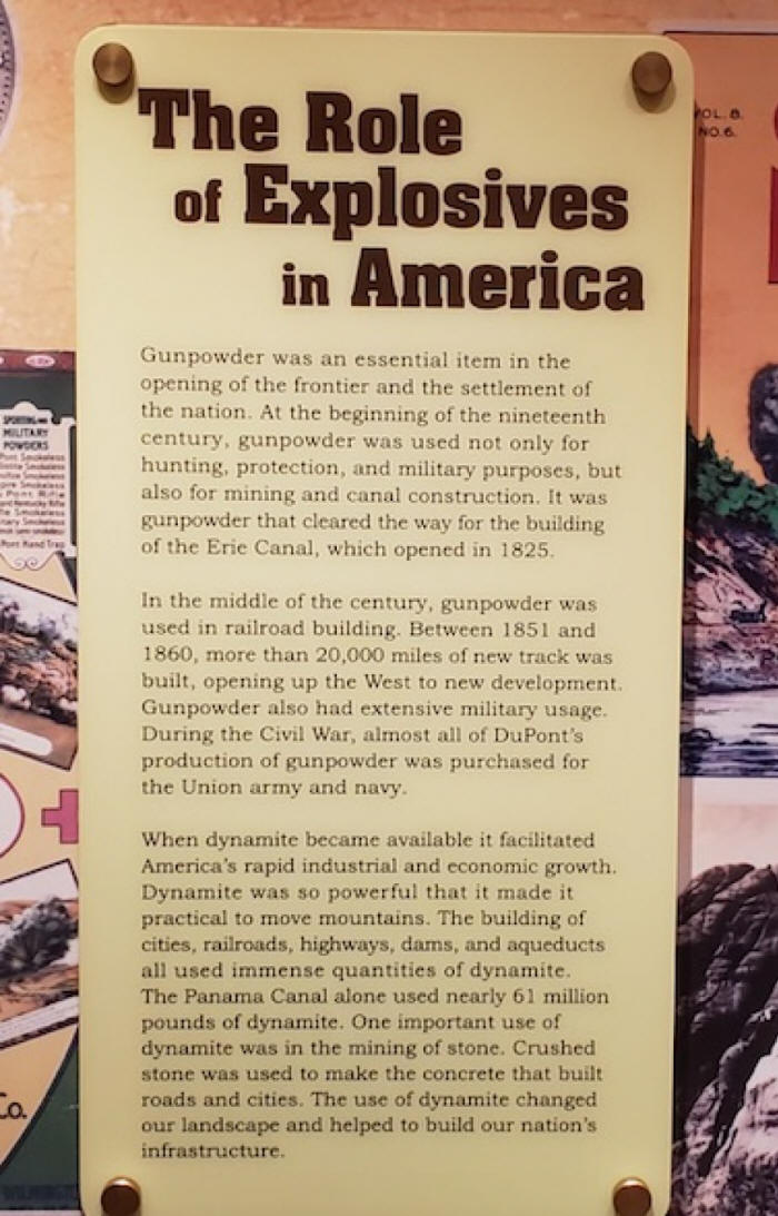 sign telling of gunpoweruse in american frontier