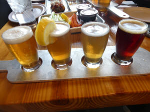 snacks and beer flight