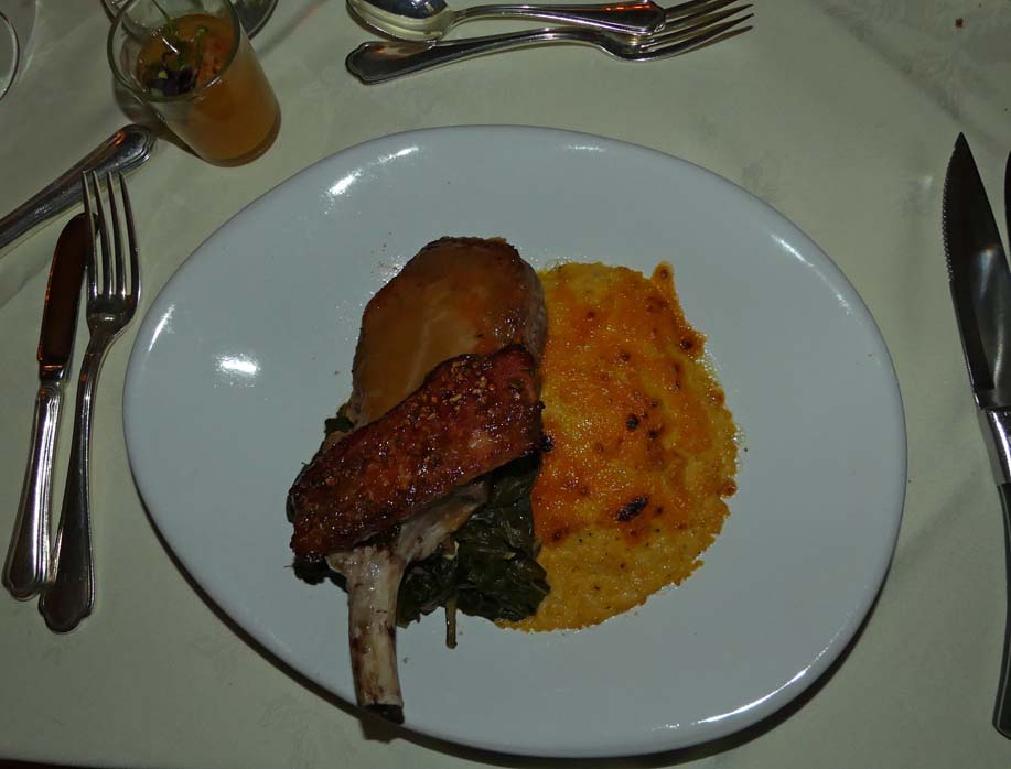 Pork Chop and grits at Old Mill Room