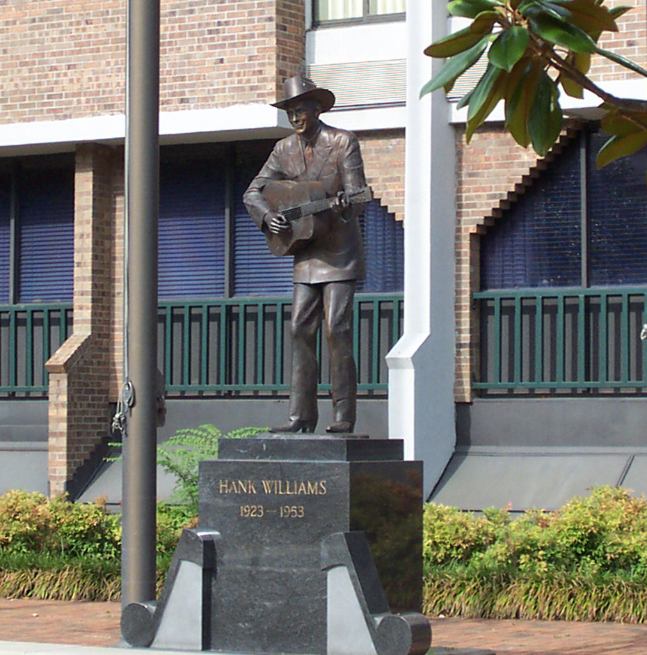 stature of Hank Williams in Montgomery, AL