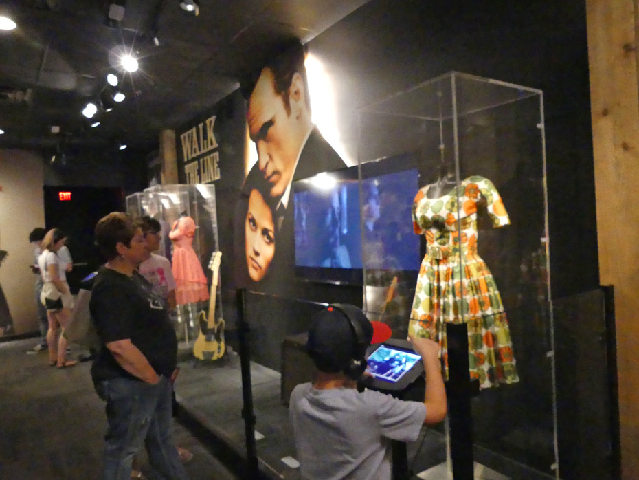 Exhibit in Johnny Cash museum about movie of Walk the Line