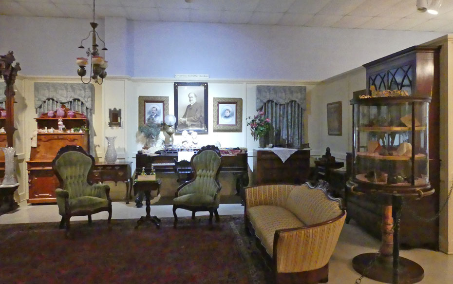 Antique living room furnished at Joplin's Mineral and History Museum